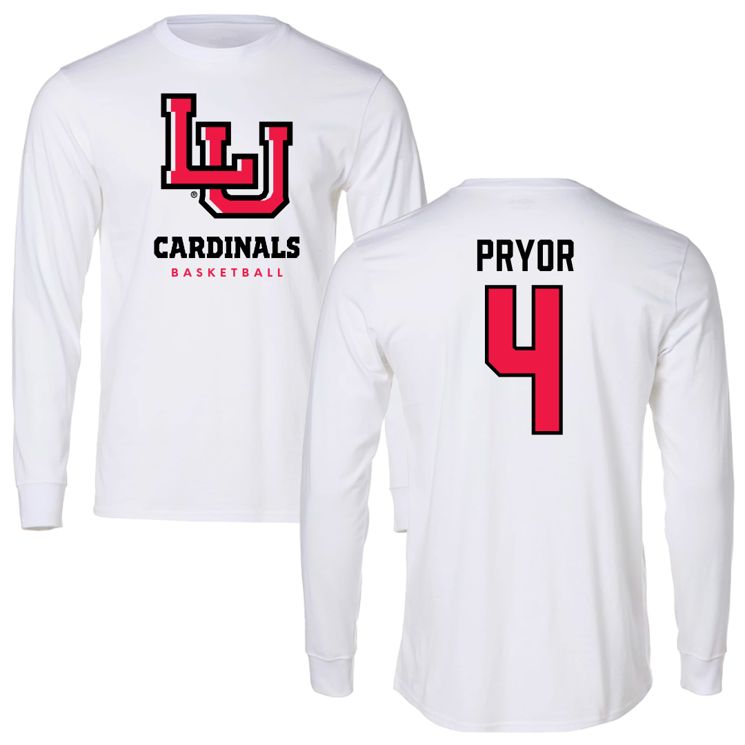 Lamar University Basketball White Long Sleeve  - #4 Chris Pryor