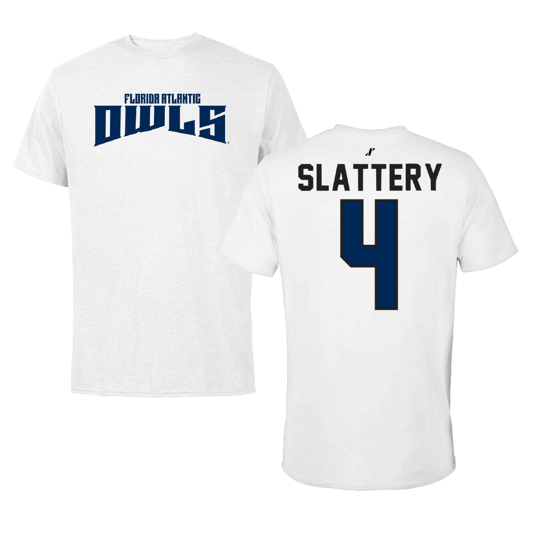 Florida Atlantic University Baseball White Classic Tee - #4 Joseph Slattery