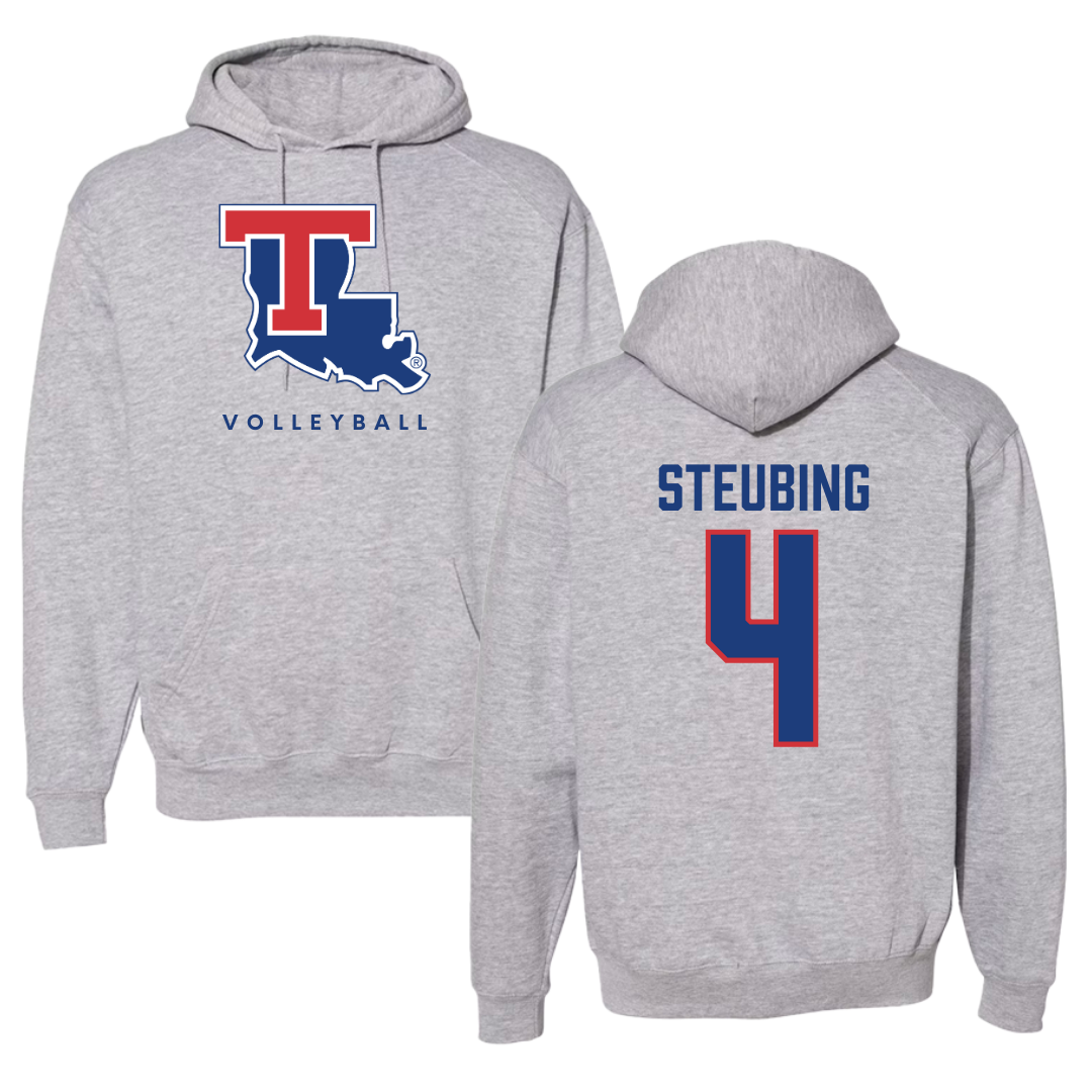 Louisiana Tech University Volleyball Gray Hoodie  - #4 Riley Steubing