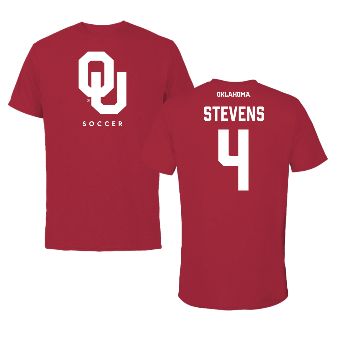 University of Oklahoma Soccer Crimson Tee  - #4 Avery Stevens