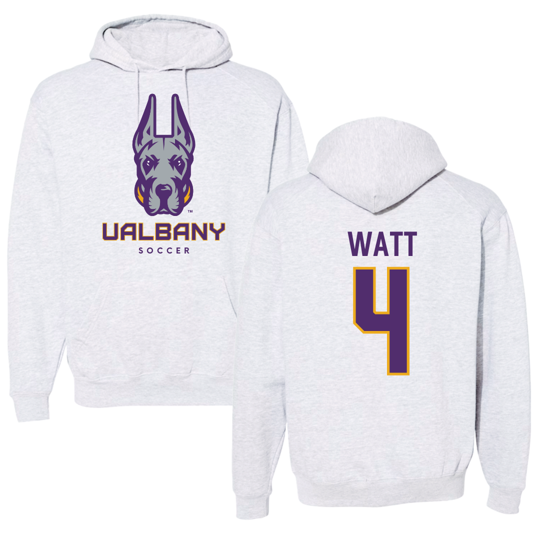 University at Albany Soccer Gray Hoodie  - #4 Lucas Watt