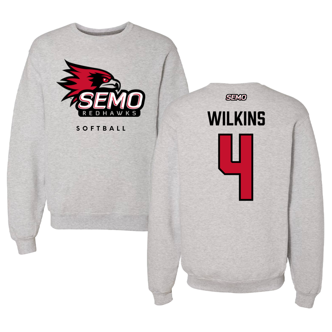 Southeast Missouri State University Softball Gray Crewneck  - #4 Kinley Wilkins