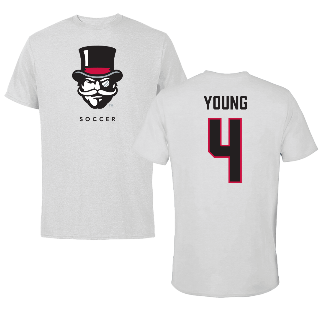 Austin Peay State University Soccer Gray Mascot Tee - #4 Carolyne Young