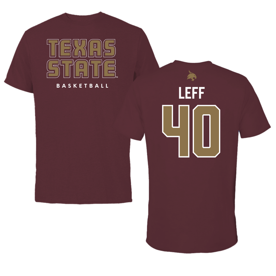 Texas State University Basketball Maroon Tee  - #40 Nicole Leff