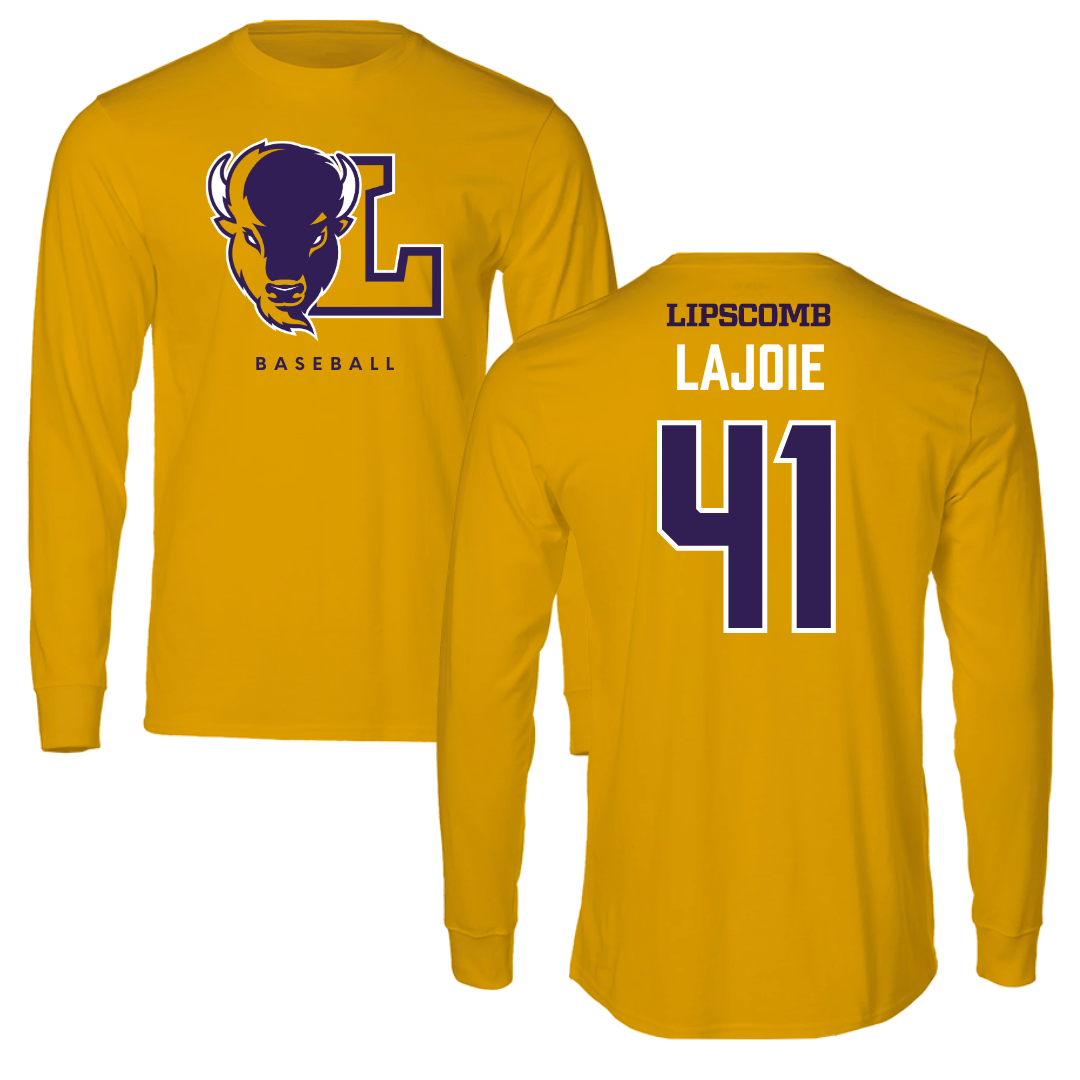 Lipscomb University Baseball Gold Long Sleeve  - #41 Josh Lajoie