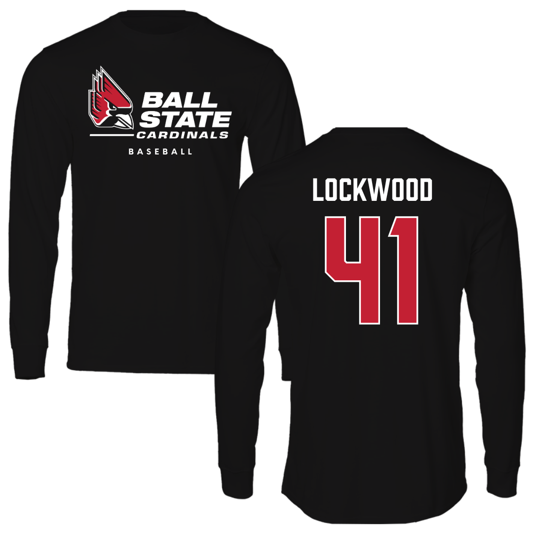 Ball State University Baseball Black Long Sleeve  - #41 Caden Lockwood