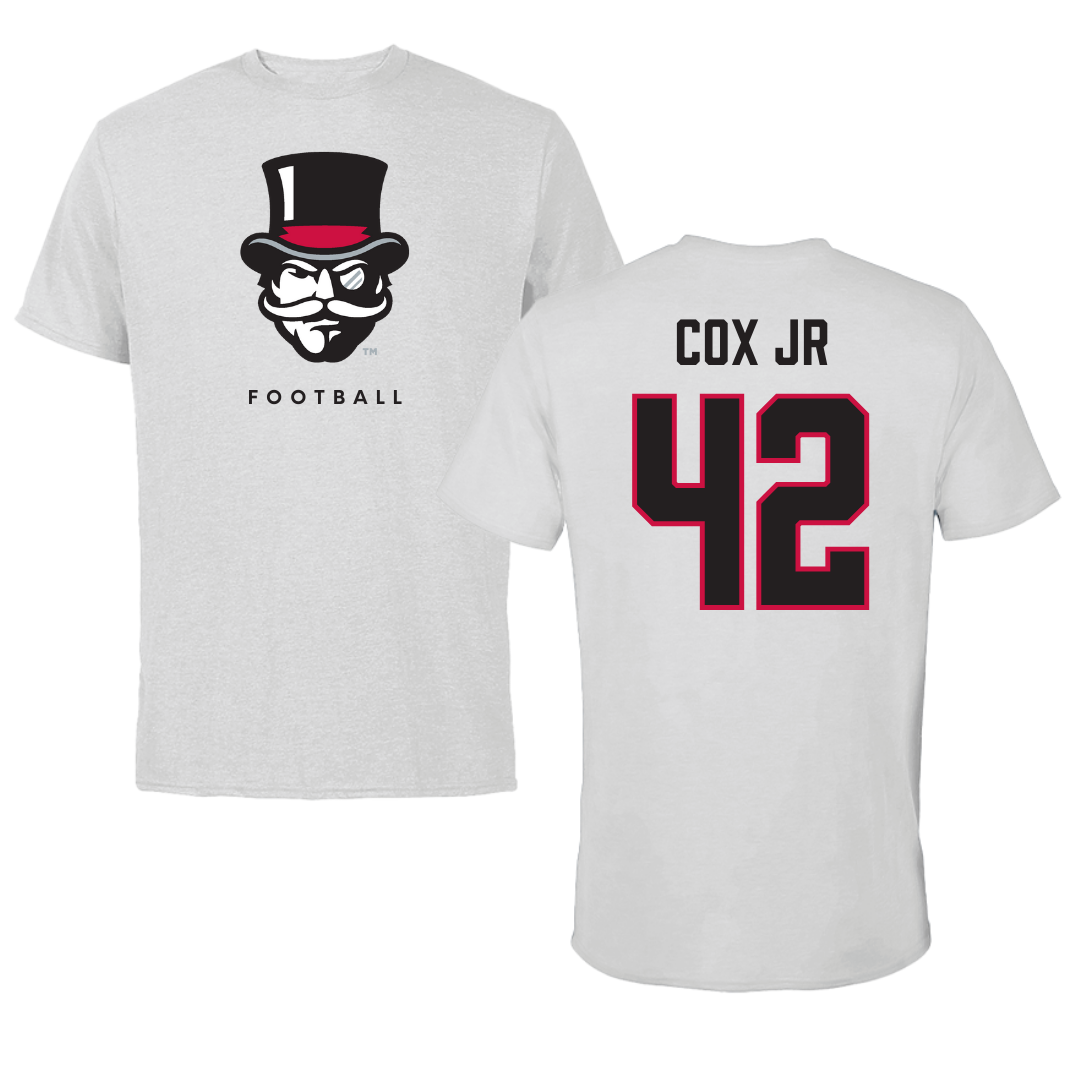 Austin Peay State University Football Gray Mascot Tee - #42 TJ Cox Jr