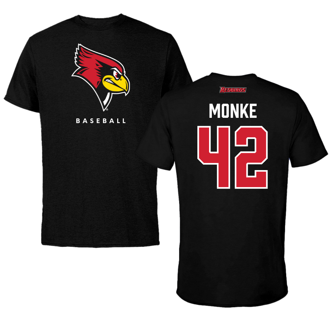 Illinois State University Baseball Black Tee  - #42 Carter Monke