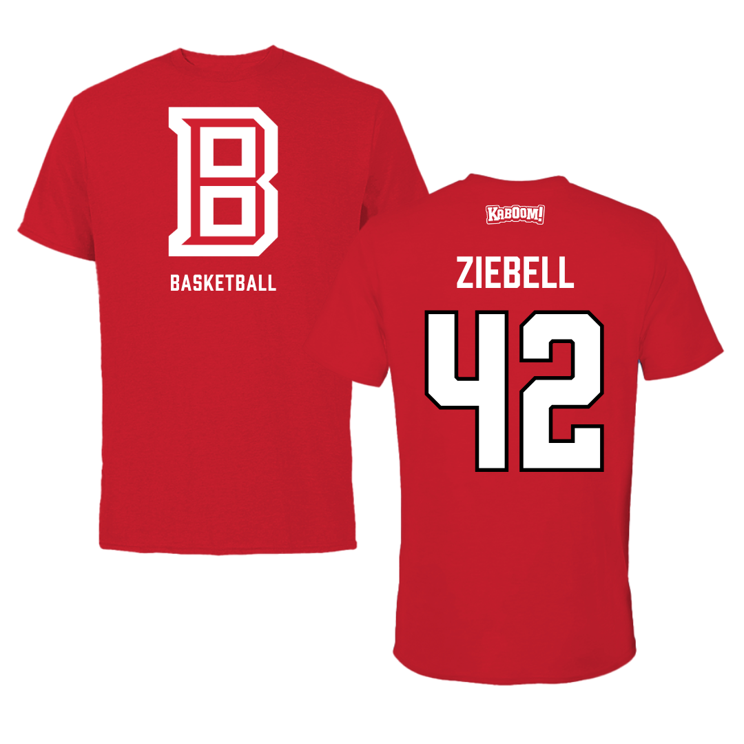 Bradley University Basketball Red Block Tee - #42 Callie Ziebell