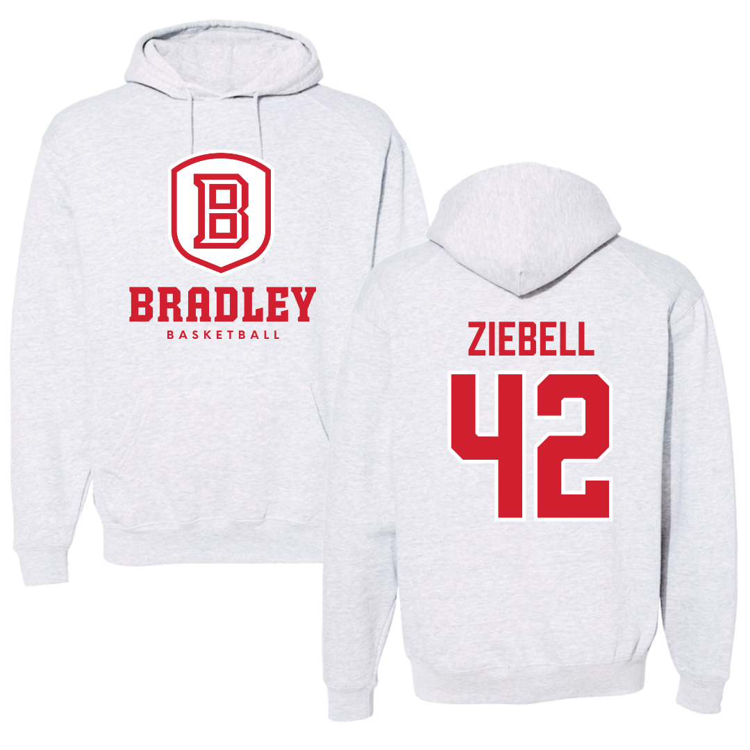 Bradley University Basketball Gray Hoodie  - #42 Callie Ziebell