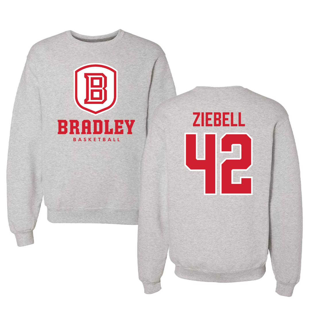 Bradley University Basketball Gray Crewneck - #42 Callie Ziebell