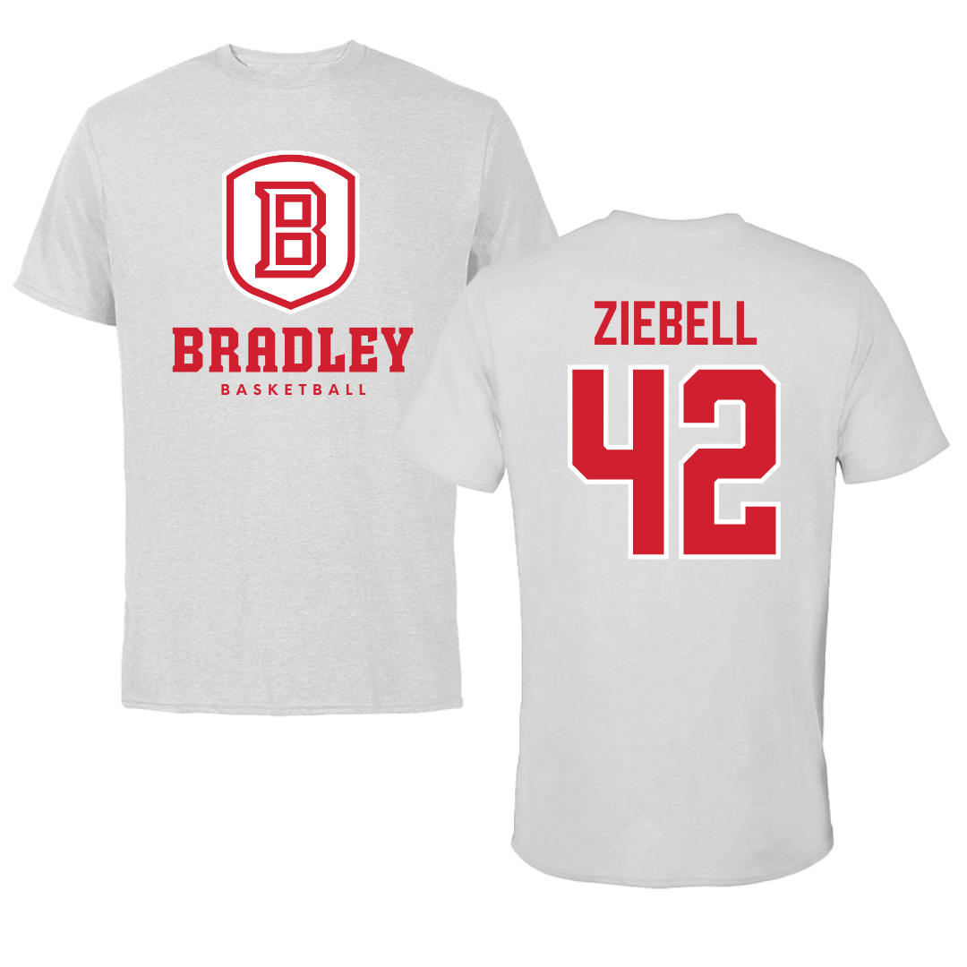 Bradley University Basketball Gray Tee - #42 Callie Ziebell