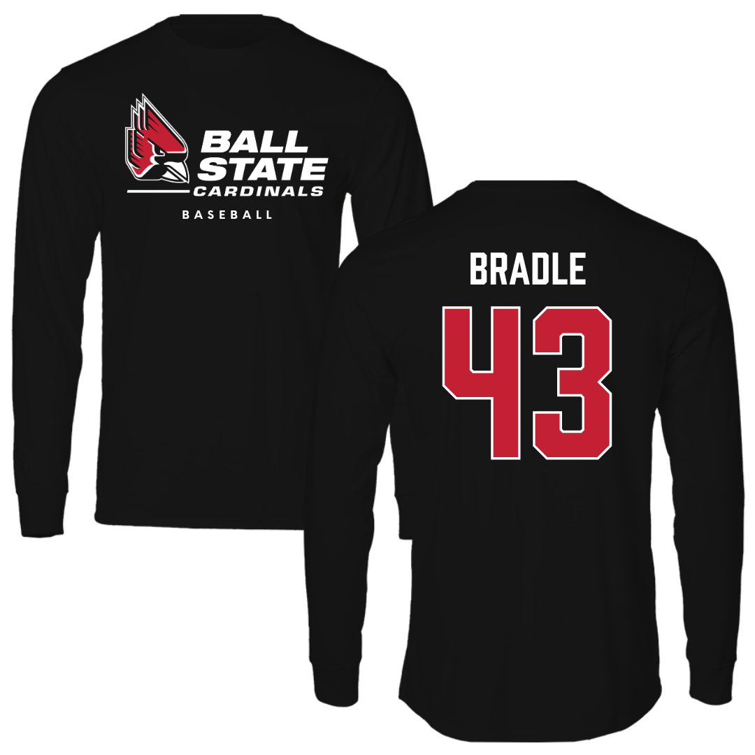 Ball State University Baseball Black Long Sleeve  - #43 Ty Bradle