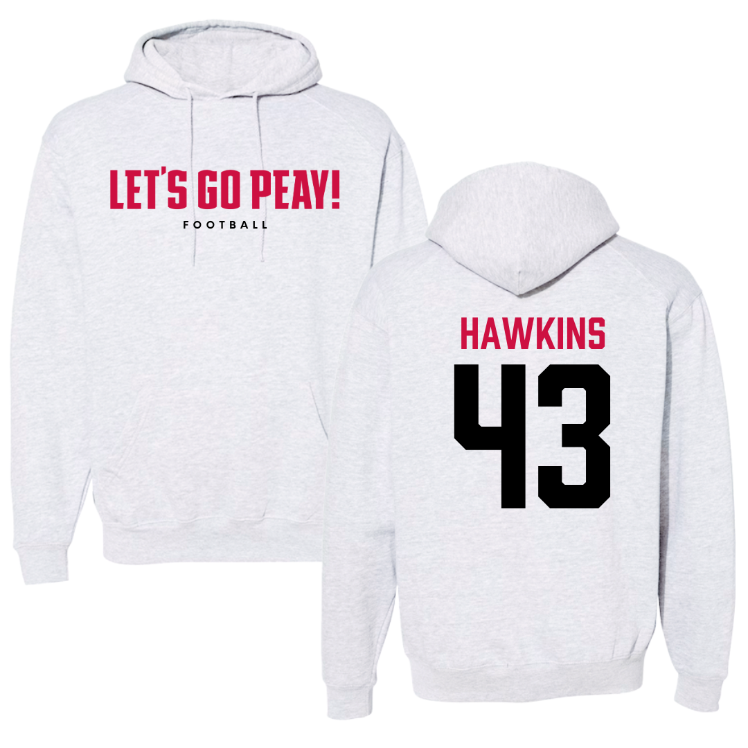 Austin Peay State University Football Gray Hoodie  - #43 Garrett Hawkins