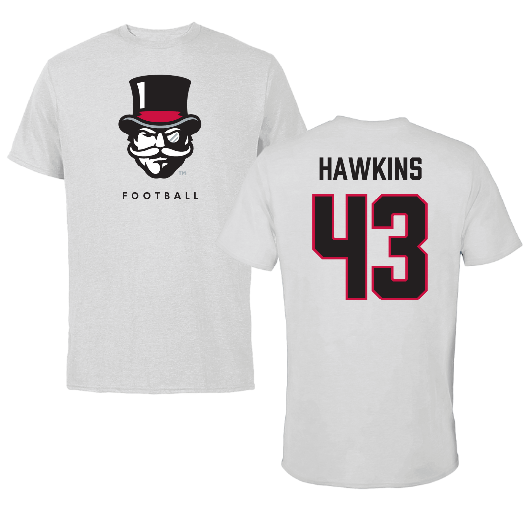 Austin Peay State University Football Gray Mascot Tee - #43 Garrett Hawkins
