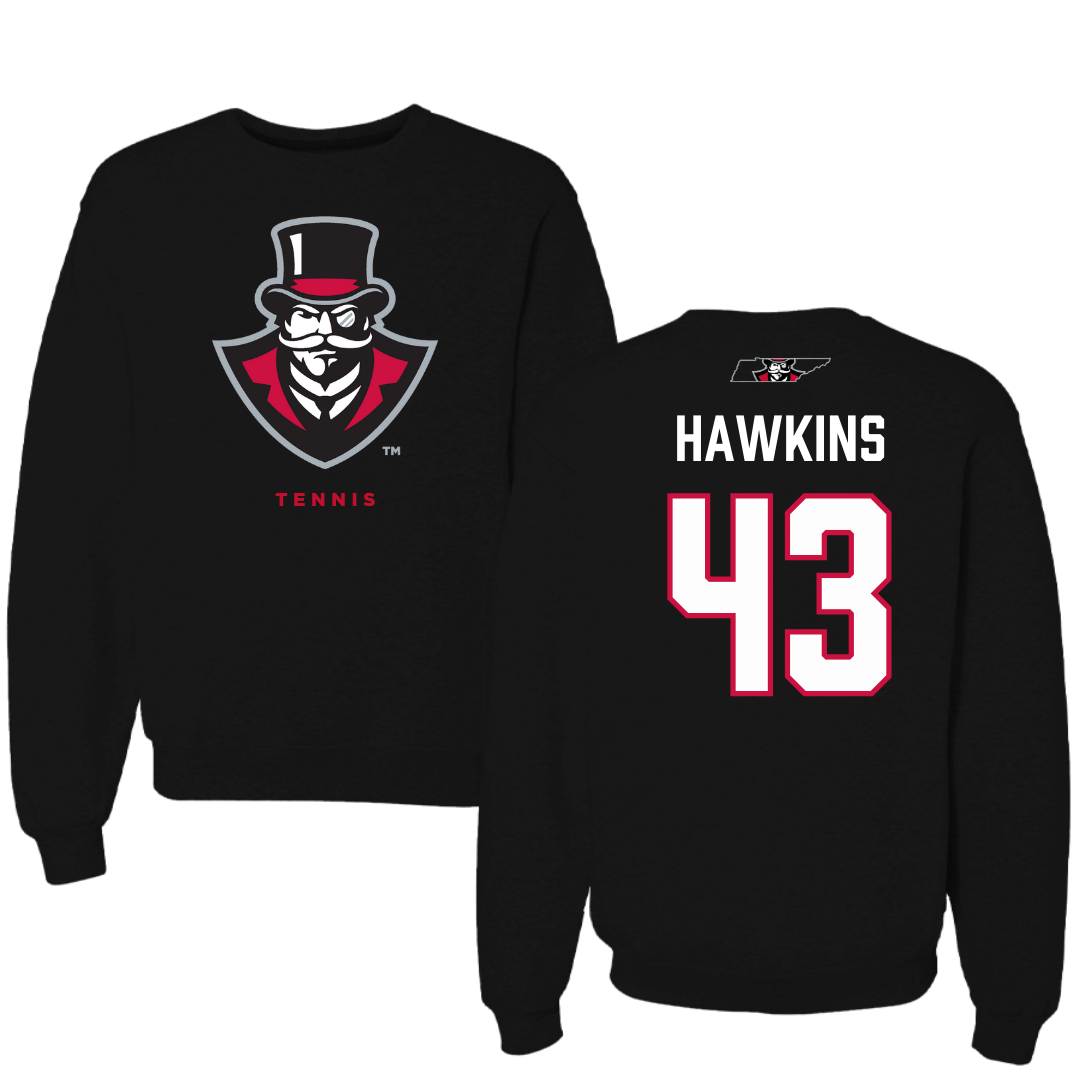 Austin Peay State University Football Black Mascot Crewneck - #43 Garrett Hawkins