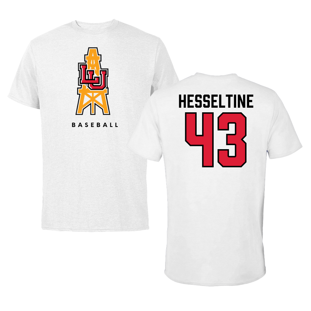 Lamar University Baseball White Tee  - #43 Hunter Hesseltine