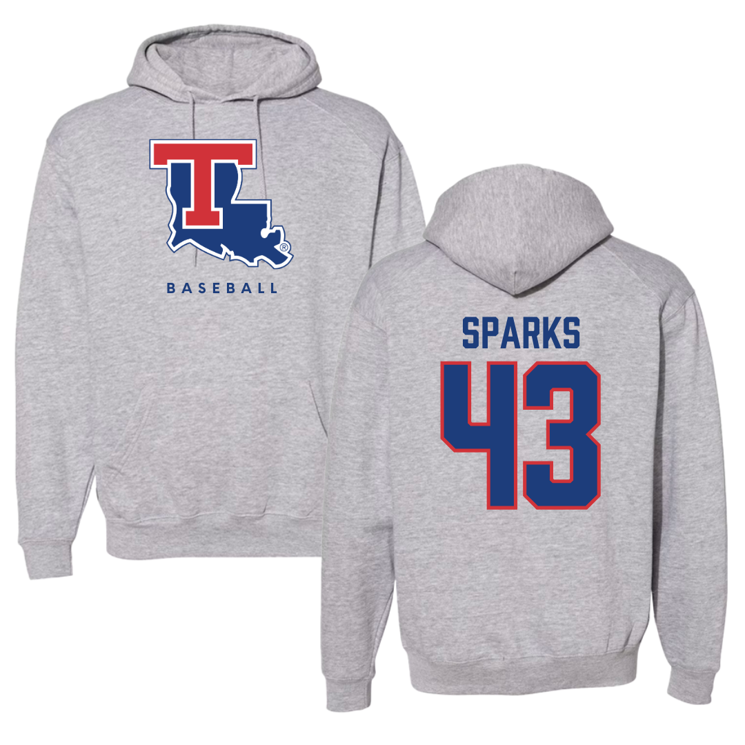 Louisiana Tech University Baseball Gray Hoodie  - #43 Alec Sparks