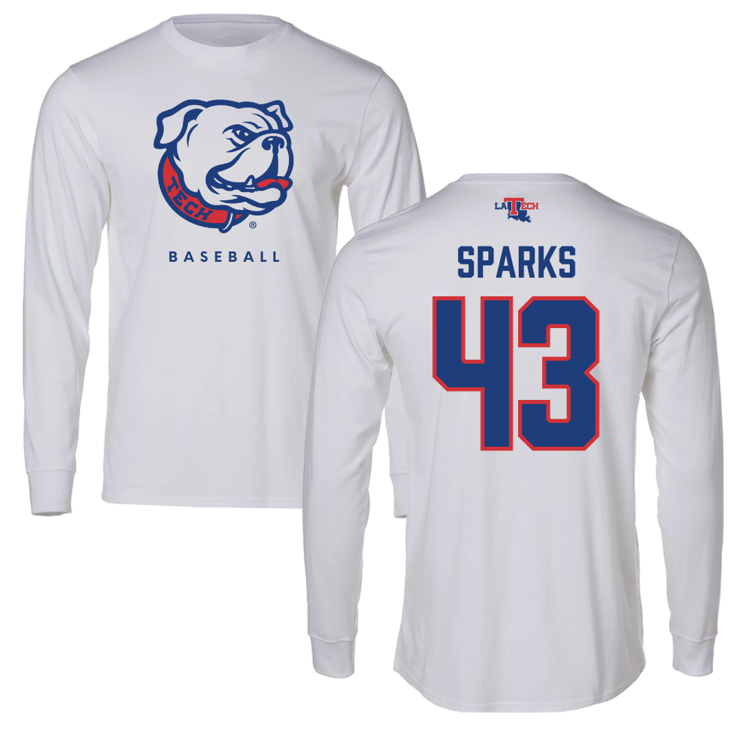 Louisiana Tech University Baseball White Long Sleeve  - #43 Alec Sparks