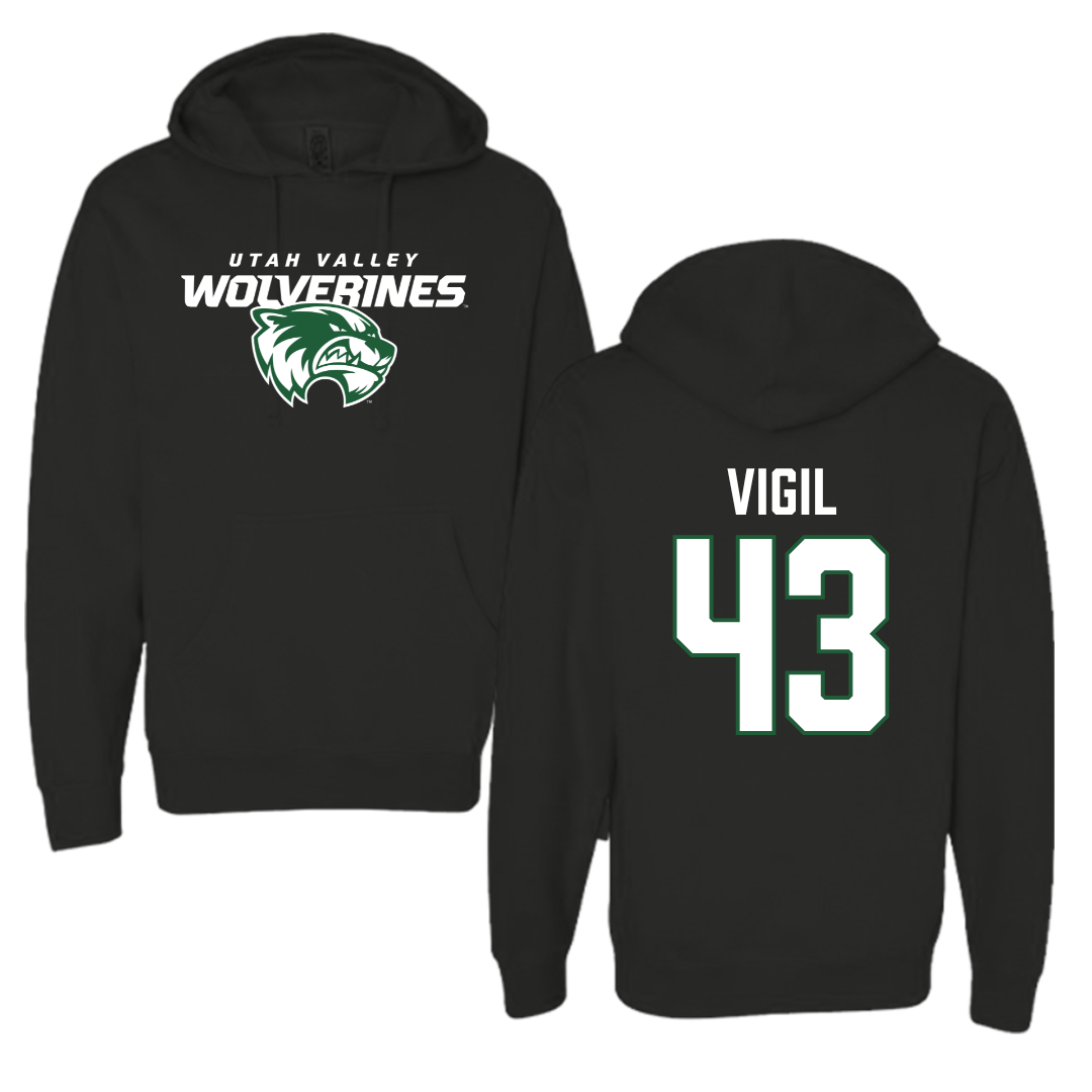 Utah Valley University Baseball Black Hoodie  - #43 Jordan Vigil
