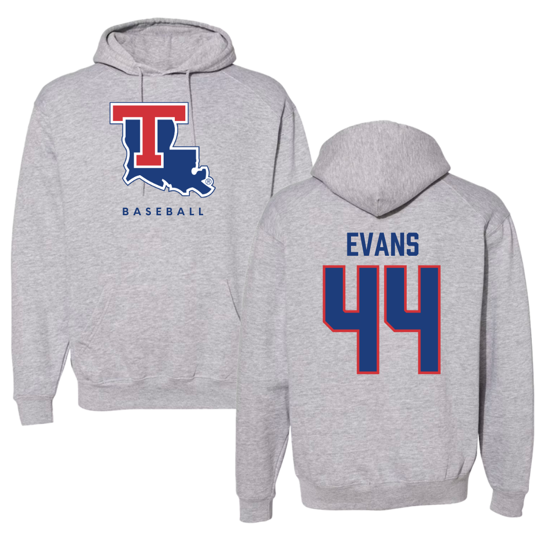 Louisiana Tech University Baseball Gray Hoodie  - #44 Karson Evans
