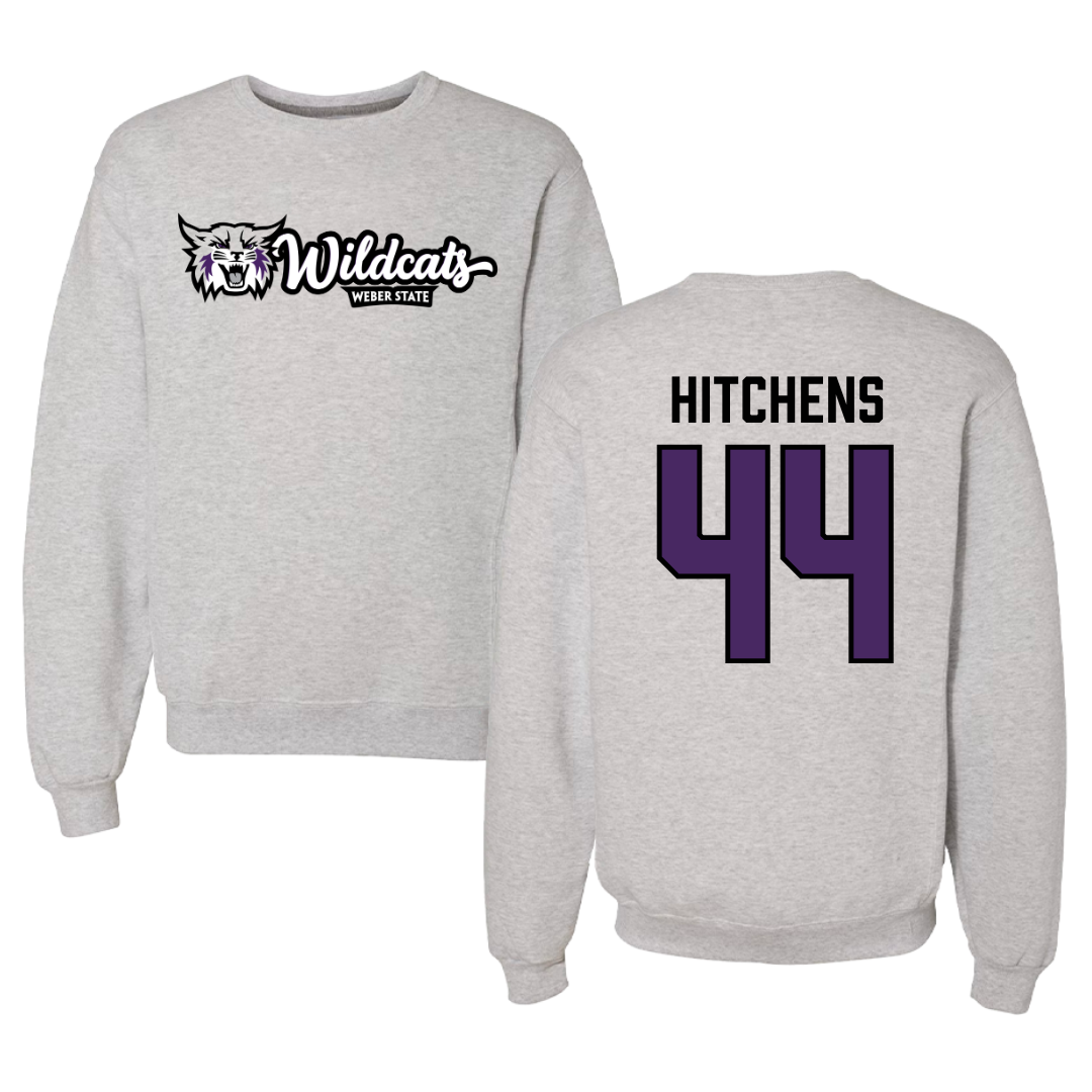 Weber State University Football Gray Crewneck  - #44 Mayson Hitchens