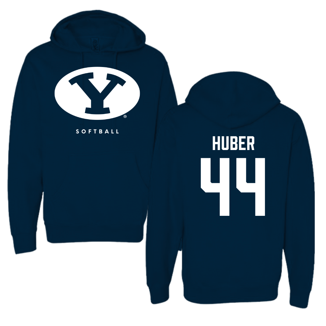 Brigham Young University Softball Navy Hoodie  - #44 Hina Huber