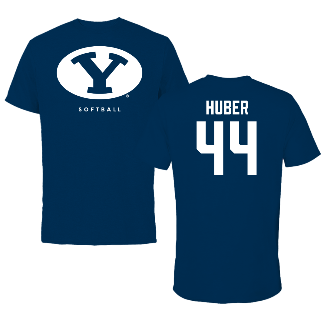 Brigham Young University Softball Navy Tee  - #44 Hina Huber