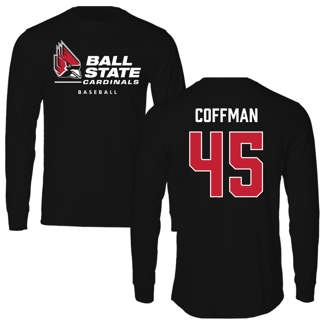 Ball State University Baseball Black Long Sleeve  - #45 Owen Coffman