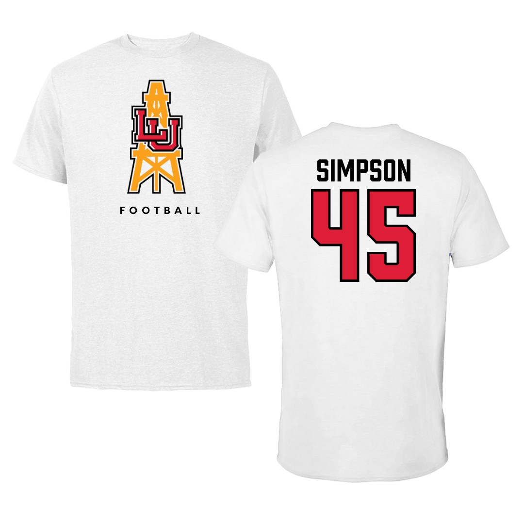 Lamar University Football White Tee  - #45 Kei'trone Simpson