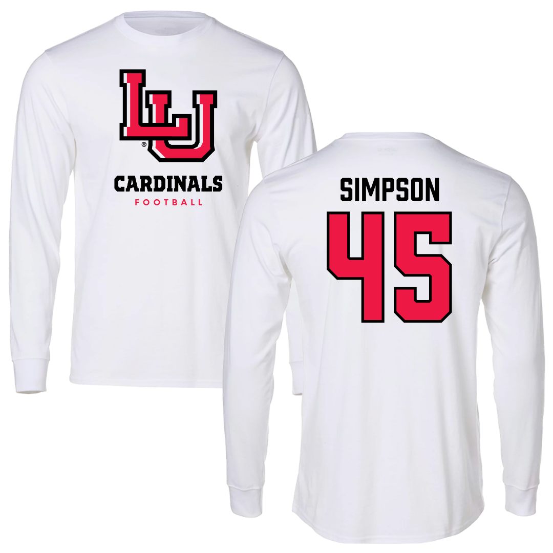 Lamar University Football White Long Sleeve  - #45 Kei'trone Simpson