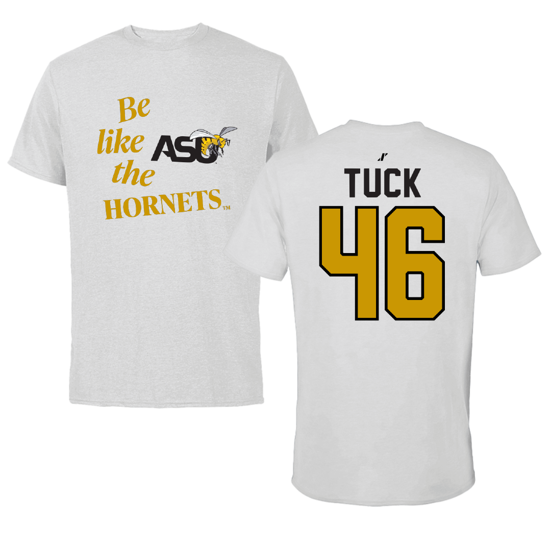 Alabama State University Football Light Gray Be Like Us Performance Tee - #46 Harrison Tuck