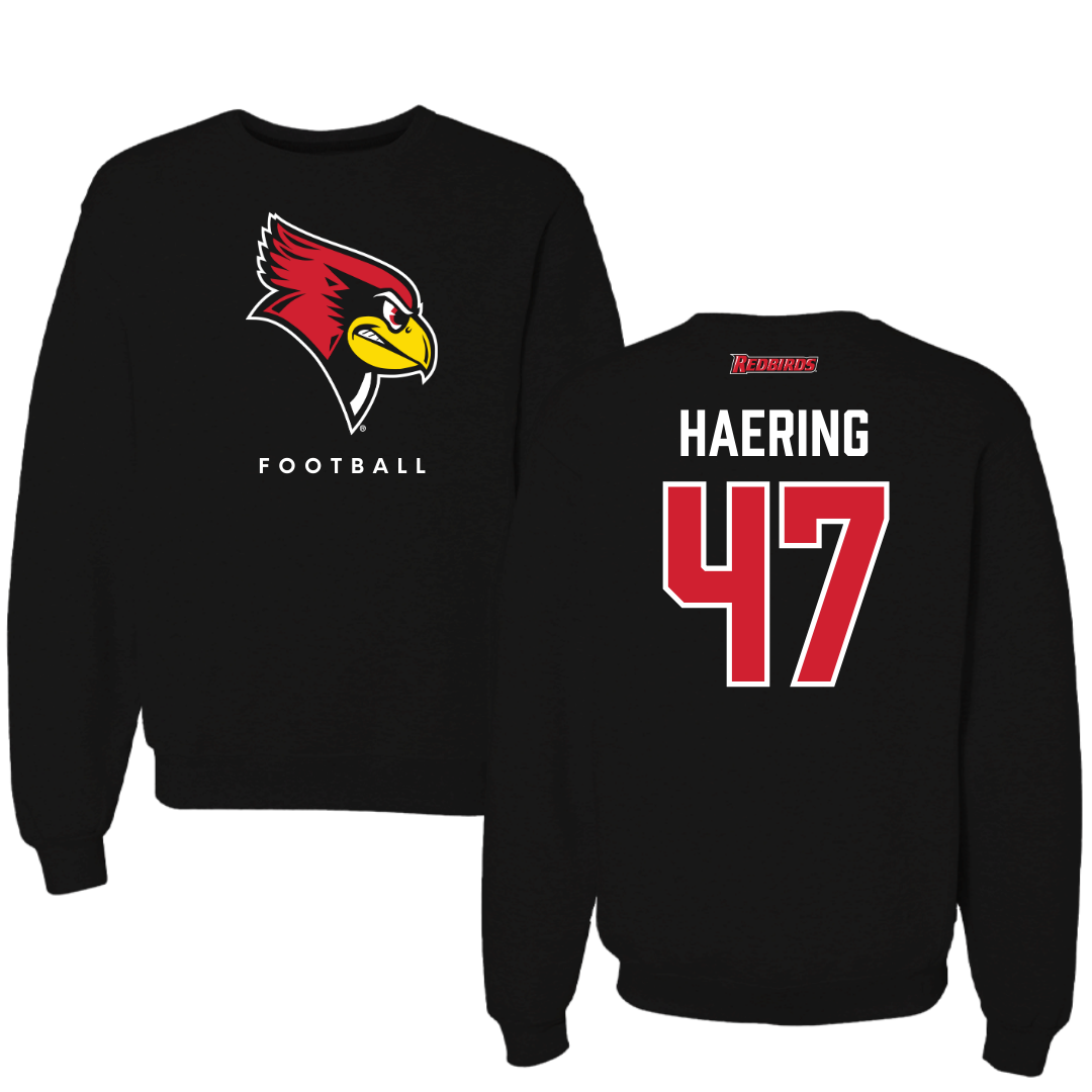 Illinois State University Football Black Mascot Crewneck  - #47 Mark Haering