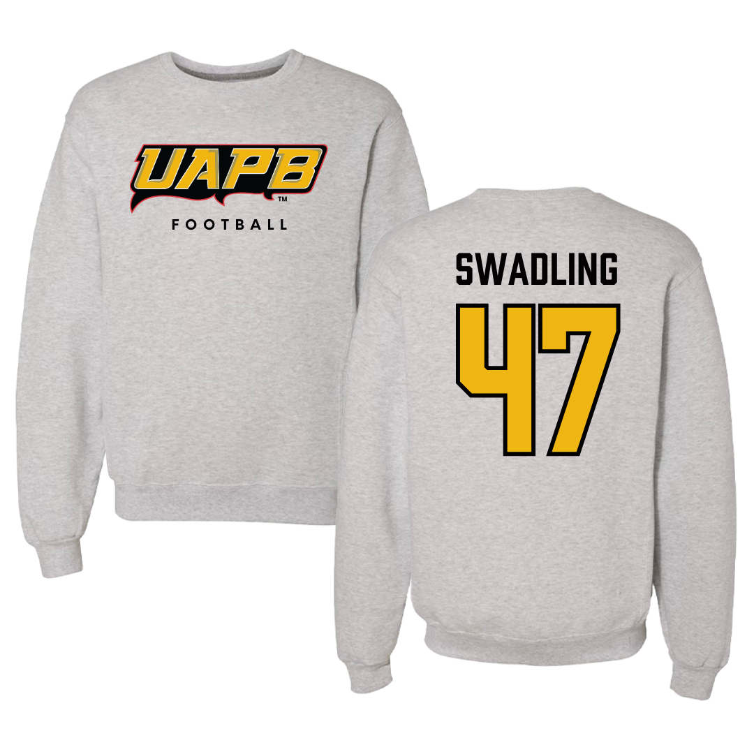 University of Arkansas-Pine Bluff Football Gray Crewneck  - #47 Andrew Swadling