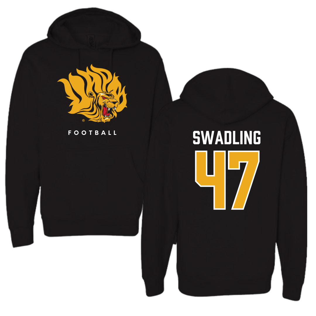 University of Arkansas-Pine Bluff Football Black Hoodie  - #47 Andrew Swadling