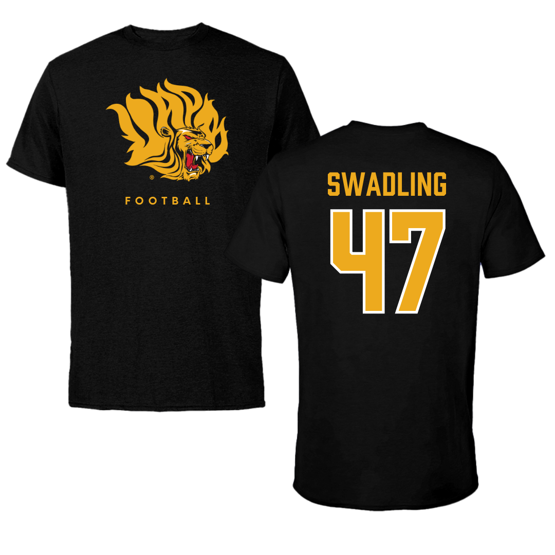 University of Arkansas-Pine Bluff Football Black Tee  - #47 Andrew Swadling