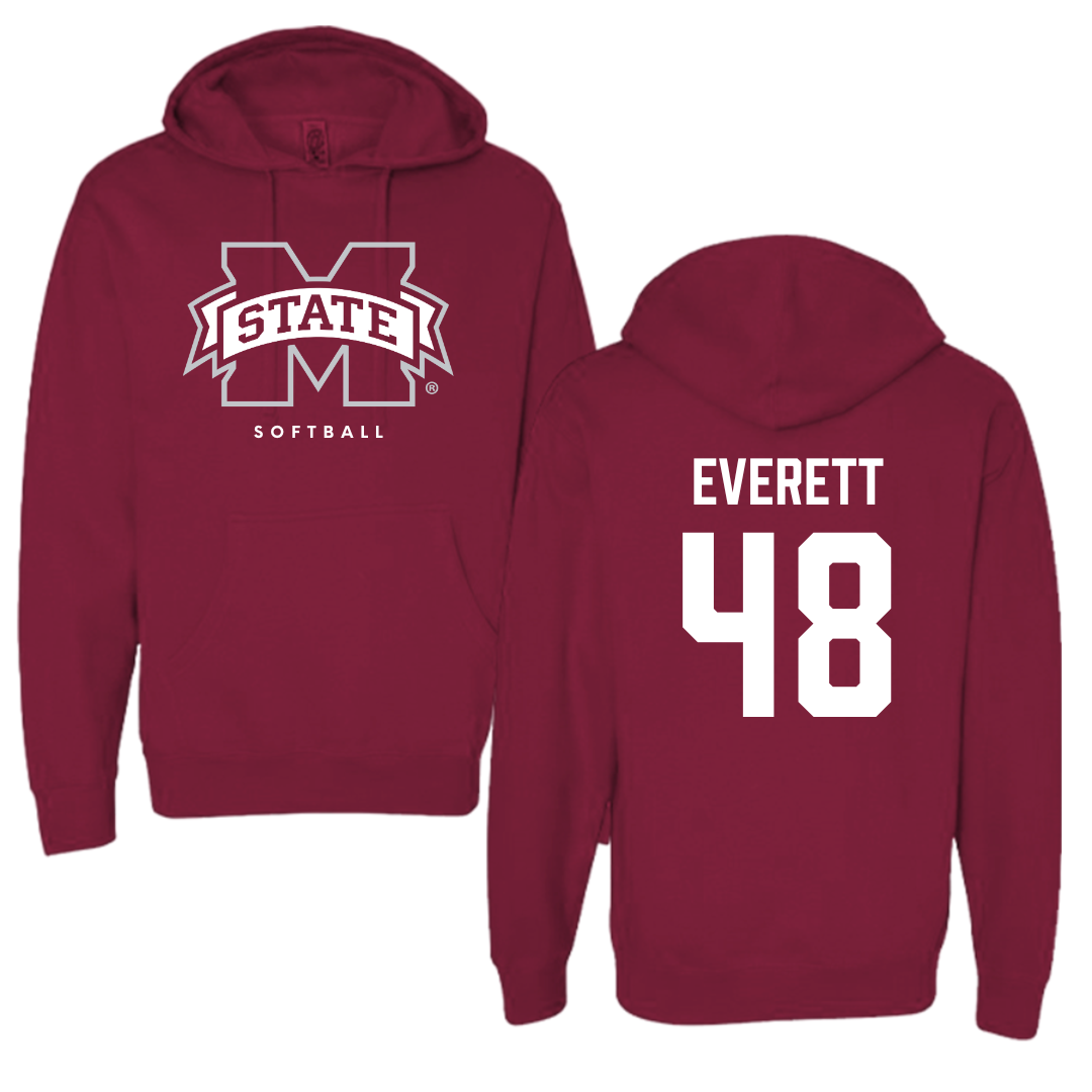 Mississippi State University Softball Maroon Hoodie  - #48 Delainey Everett