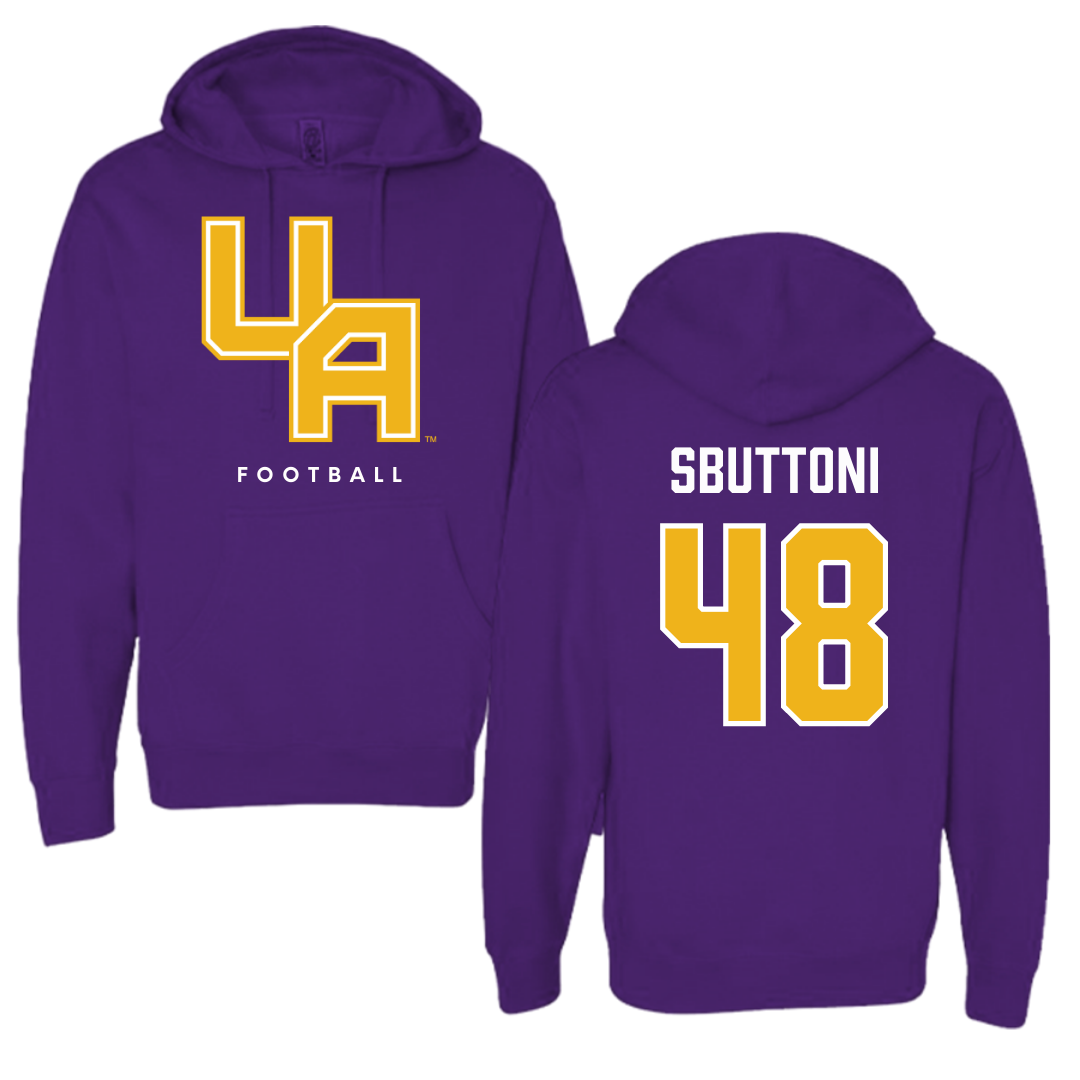 University at Albany Football Purple Hoodie  - #48 Michael Sbuttoni