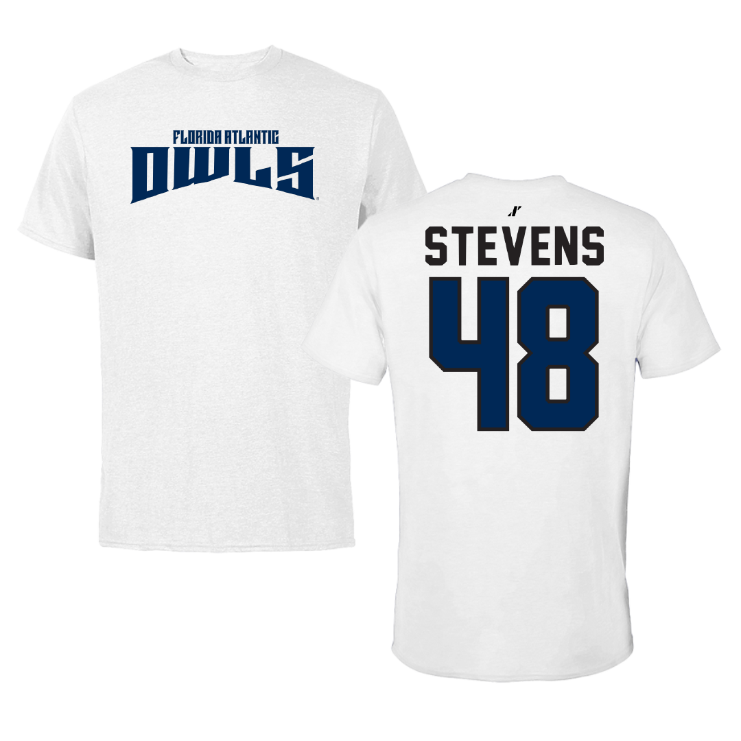 Florida Atlantic University Football White Classic Tee - #48 Dai'Sean Stevens