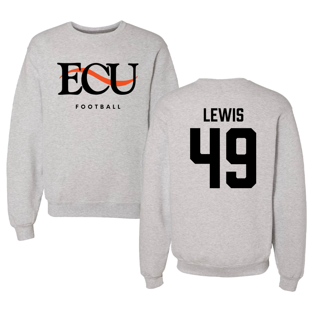 East Central University Football Gray Crewneck  - #49 Amajah Lewis