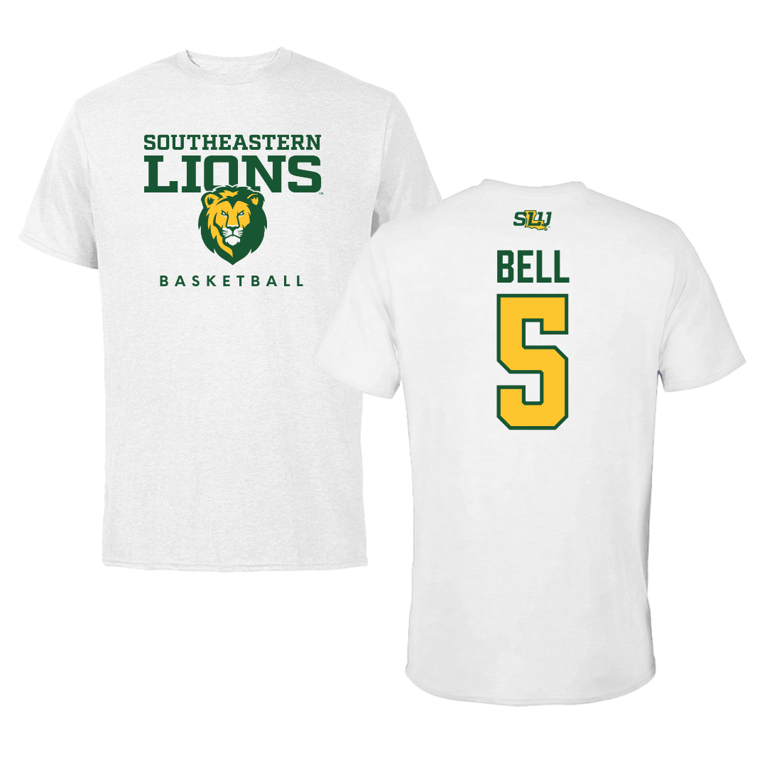 Southeastern Louisiana University Basketball White Tee  - #5 Taylor Bell