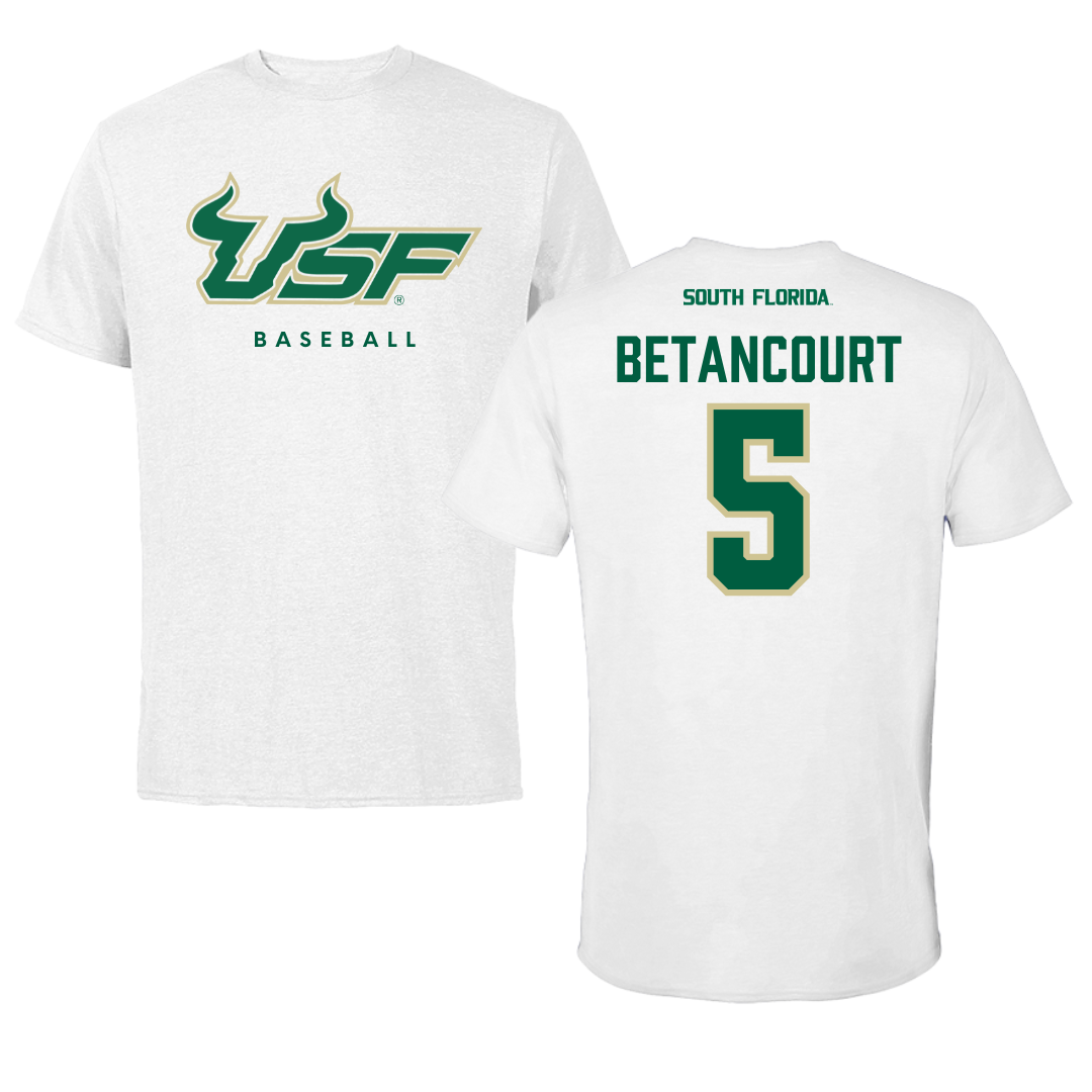 University of South Florida Baseball White Tee  - #5 Rafael Betancourt