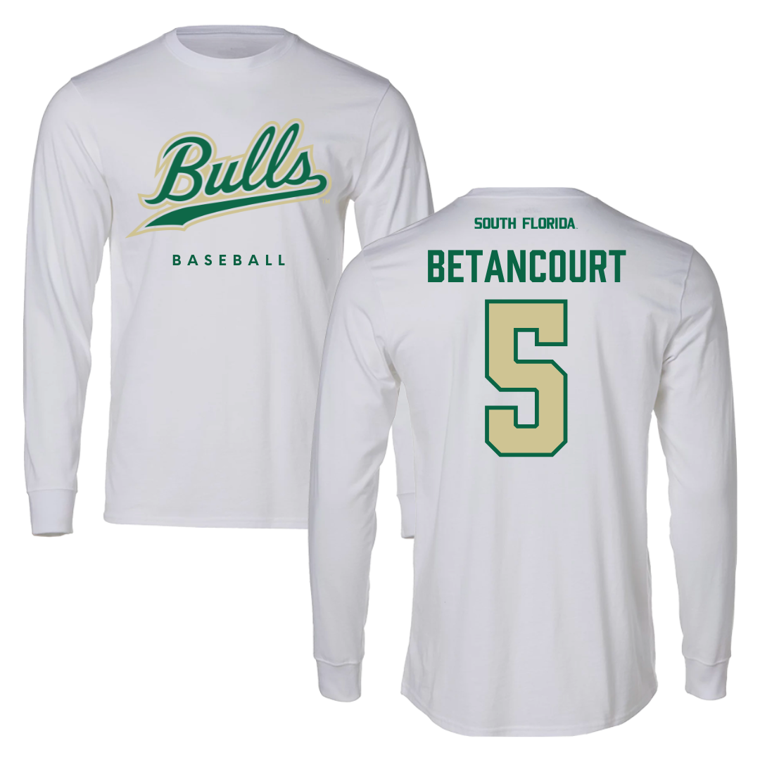 University of South Florida Baseball White Long Sleeve  - #5 Rafael Betancourt