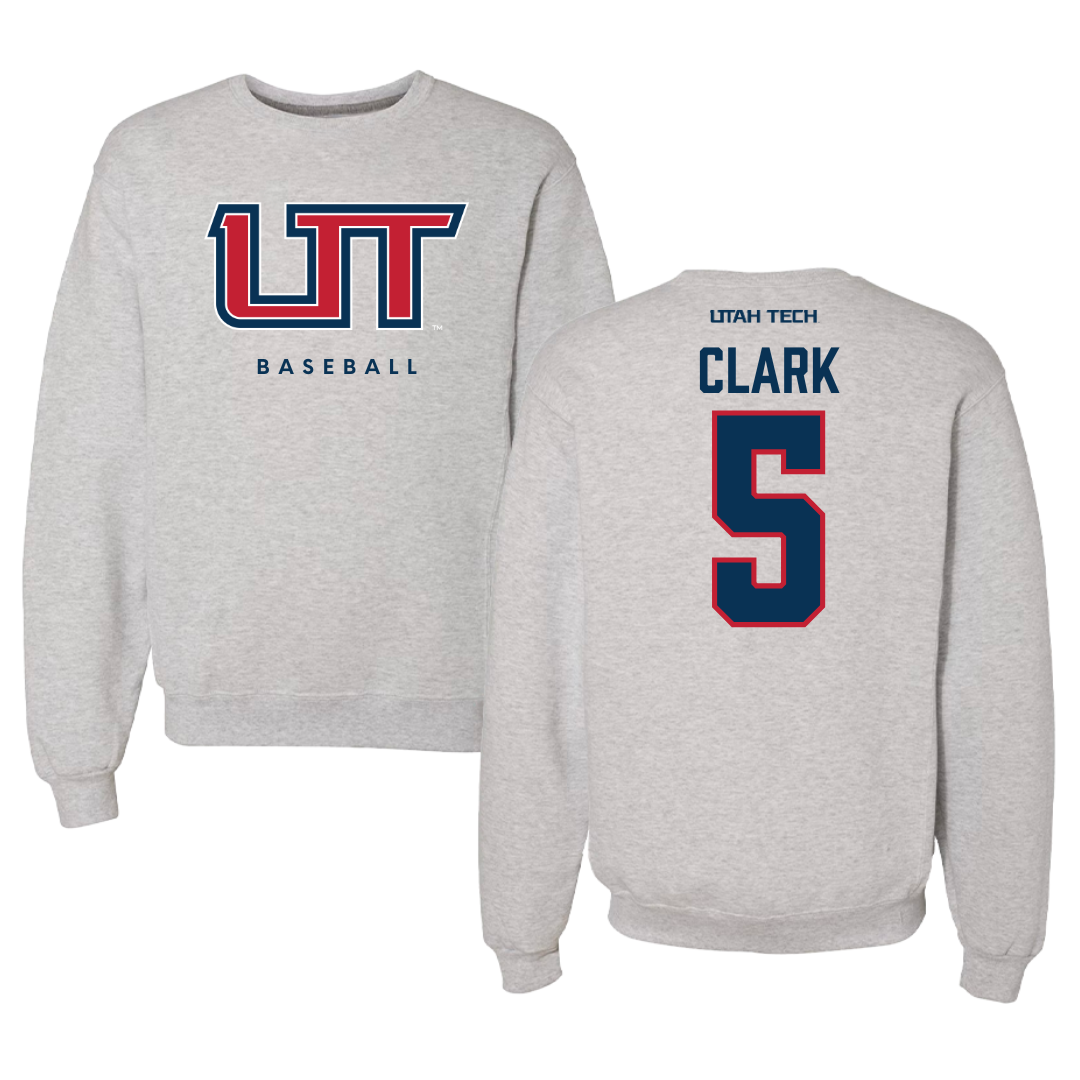 Utah Tech University Baseball Gray Crewneck  - #5 Cayden Clark