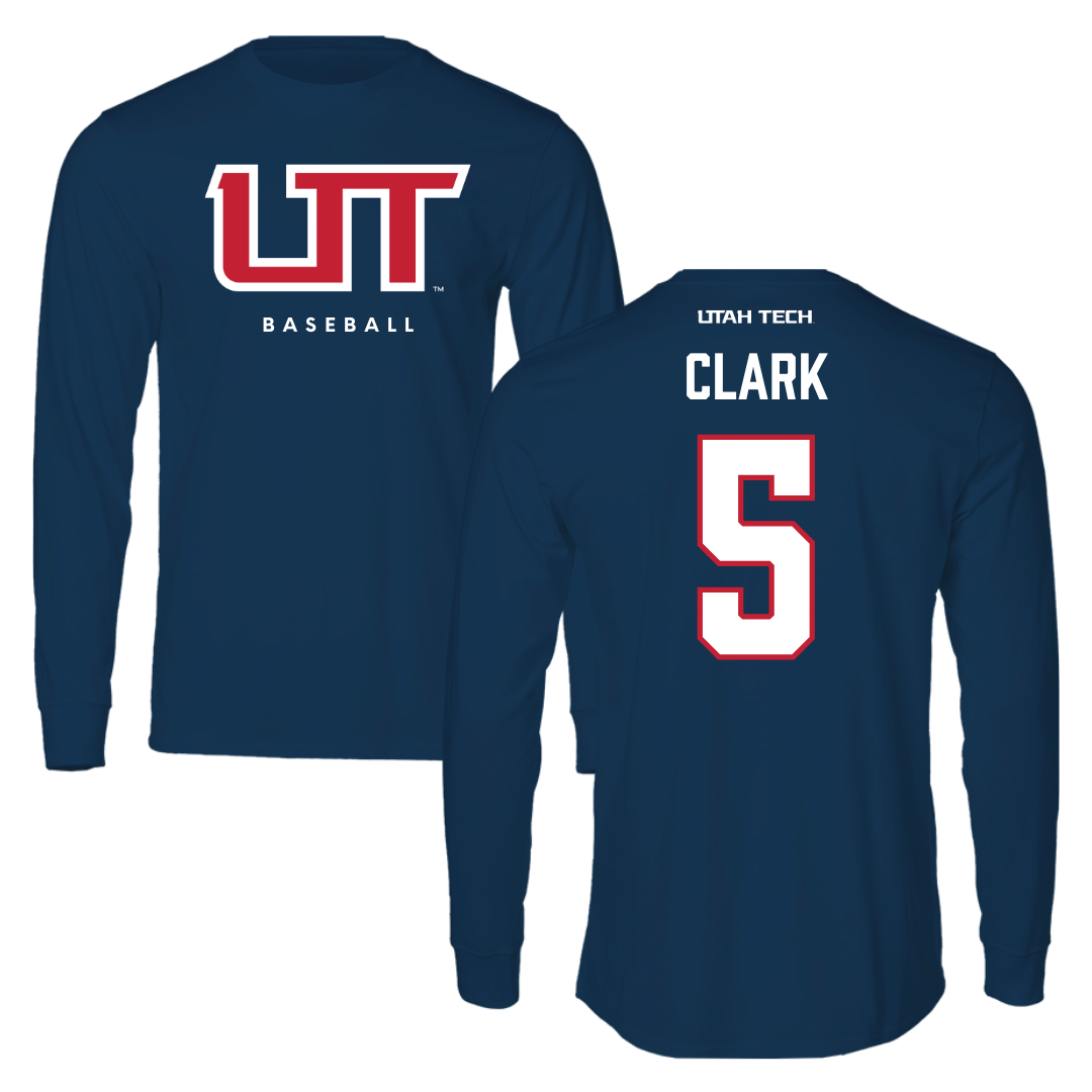 Utah Tech University Baseball Navy Long Sleeve  - #5 Cayden Clark