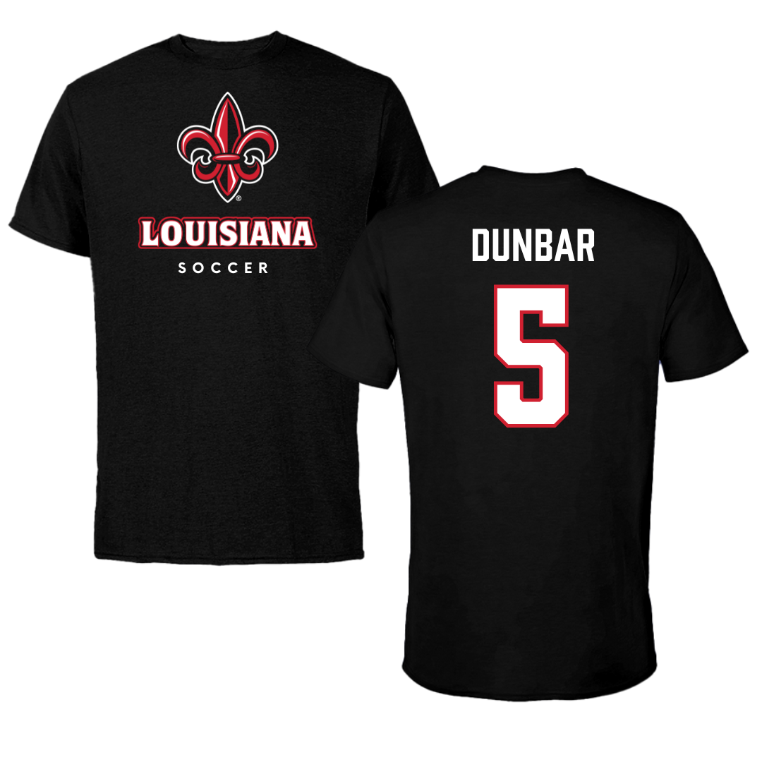 University of Louisiana at Lafayette Soccer Black Tee  - #5 Brynn Dunbar