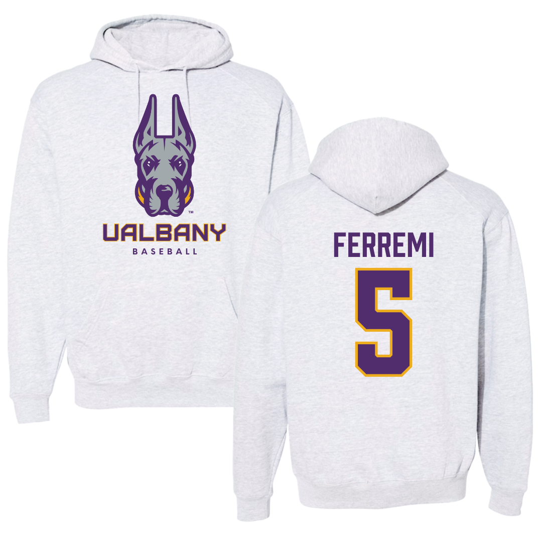 University at Albany Baseball Gray Hoodie  - #5 Ryan Ferremi