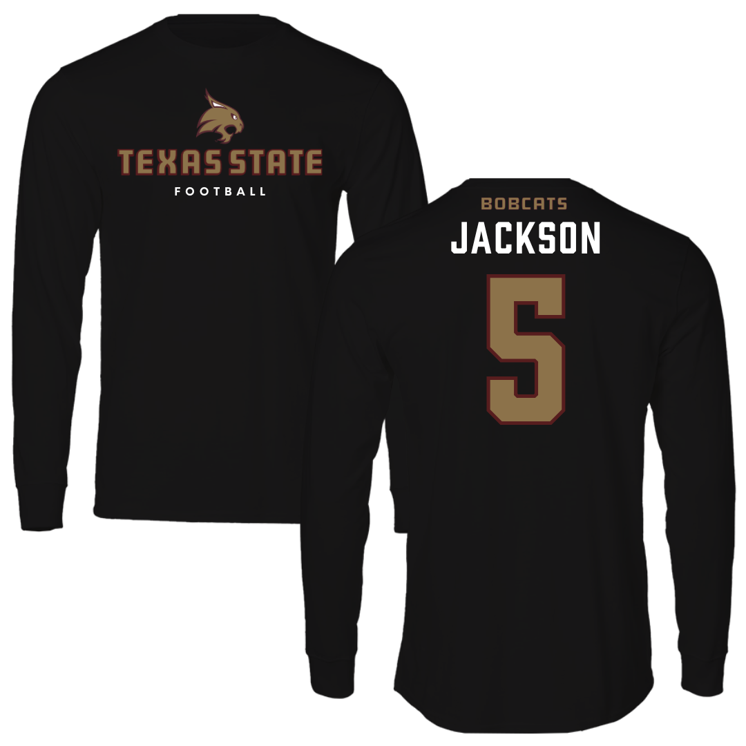 Texas State University Football Black Long Sleeve  - #5 Darius Jackson