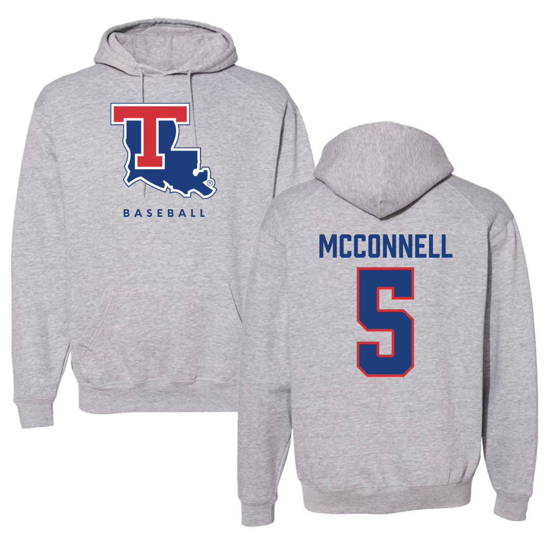 Louisiana Tech University Baseball Gray Hoodie  - #5 Cole McConnell