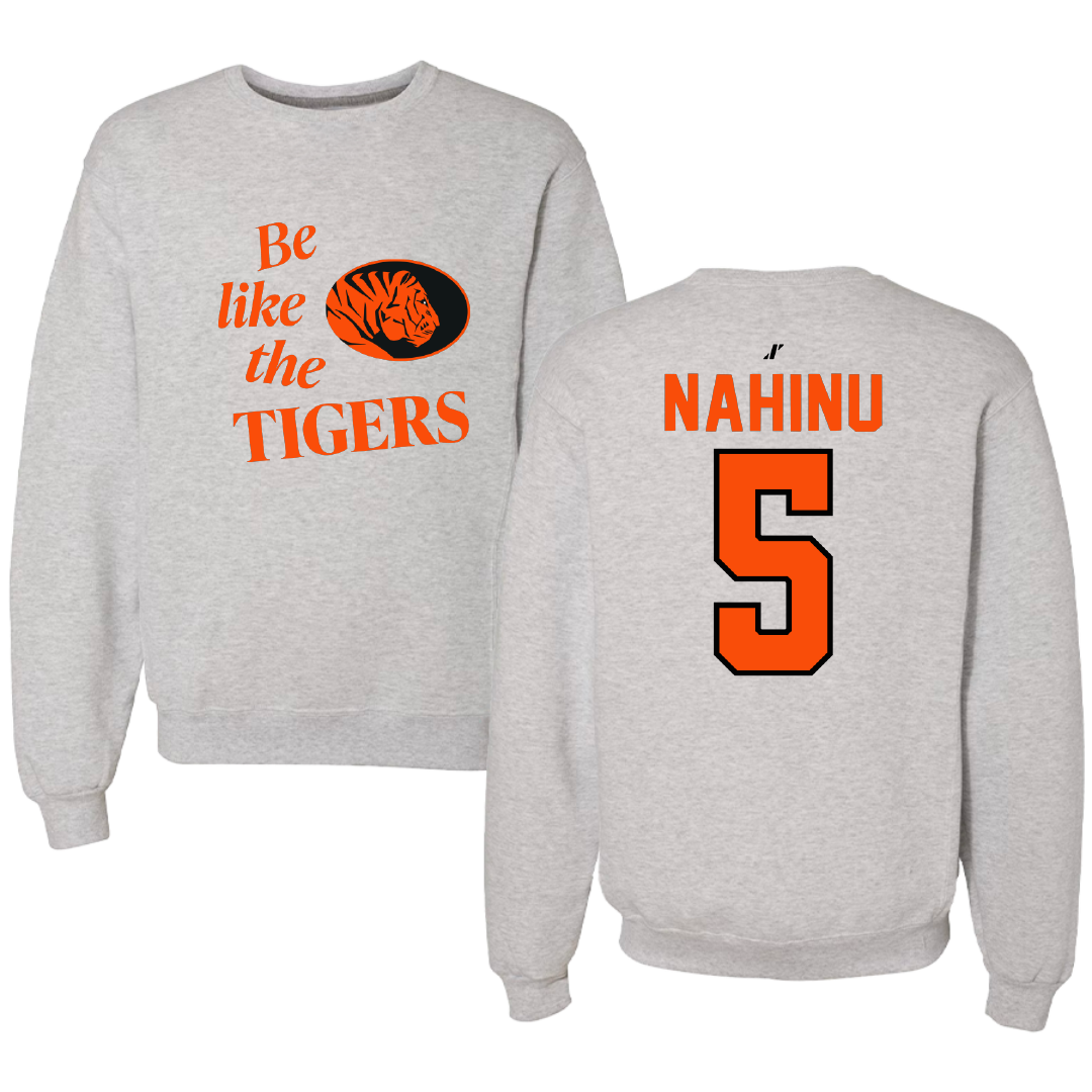 East Central University Volleyball Light Gray Be Like Us Crewneck - #5 Angel Nahinu